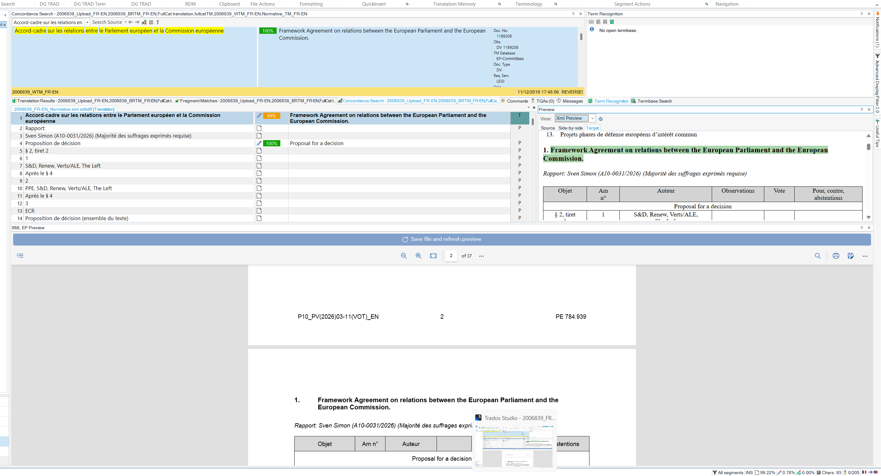 Studio 2022 project editor - the built-in preview